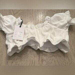 Unique Vintage Ruffle Swim Top-Medium